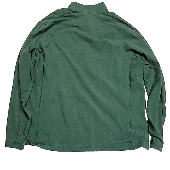 Eddie Bauer Travex Olive Green Stretch Quarter Zip Thick Shirt Men's XLT - Picture 2 of 13